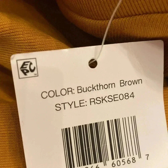 Women’s Long Sleeve Cotton Crew Neck Tee Accent Buttons Gold Burnt Orange NEW xl - Picture 14 of 15